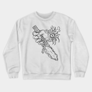 Scary Hands Monster Horror Black Lineart Crewneck Sweatshirt